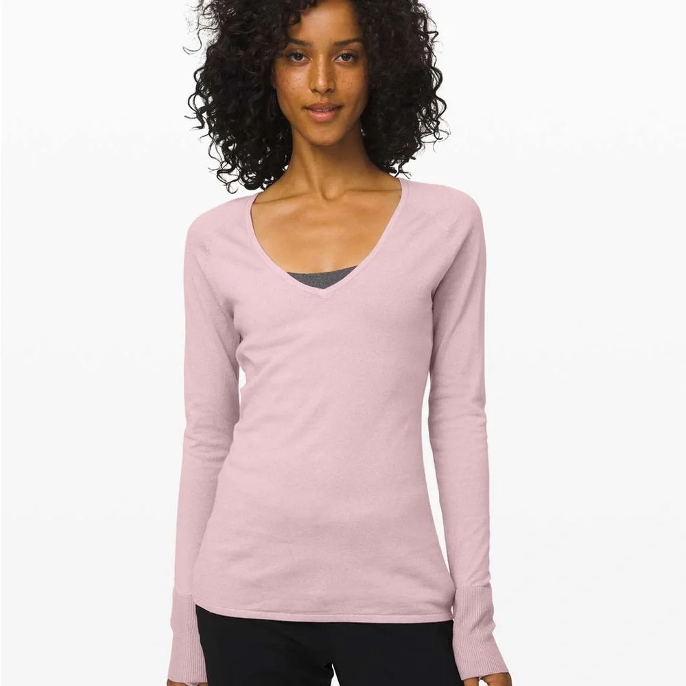 Lululemon Athletica Pink Fitted Long Sleeve Blouse - Picture 1 of 6